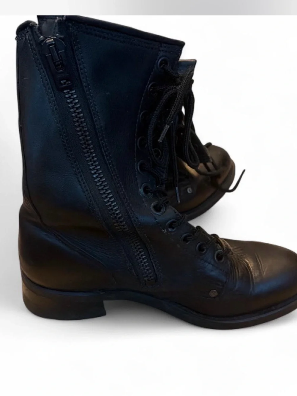 Harley-Davidson Black Leather Lace-Up Riding Boots size men’s 8.5